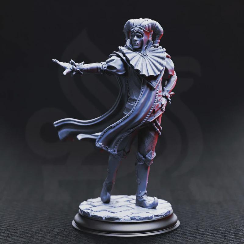 Melancholy – Vampire Jester | Fantasy D&D Miniature | Hero, Villain or NPC, Resin Model