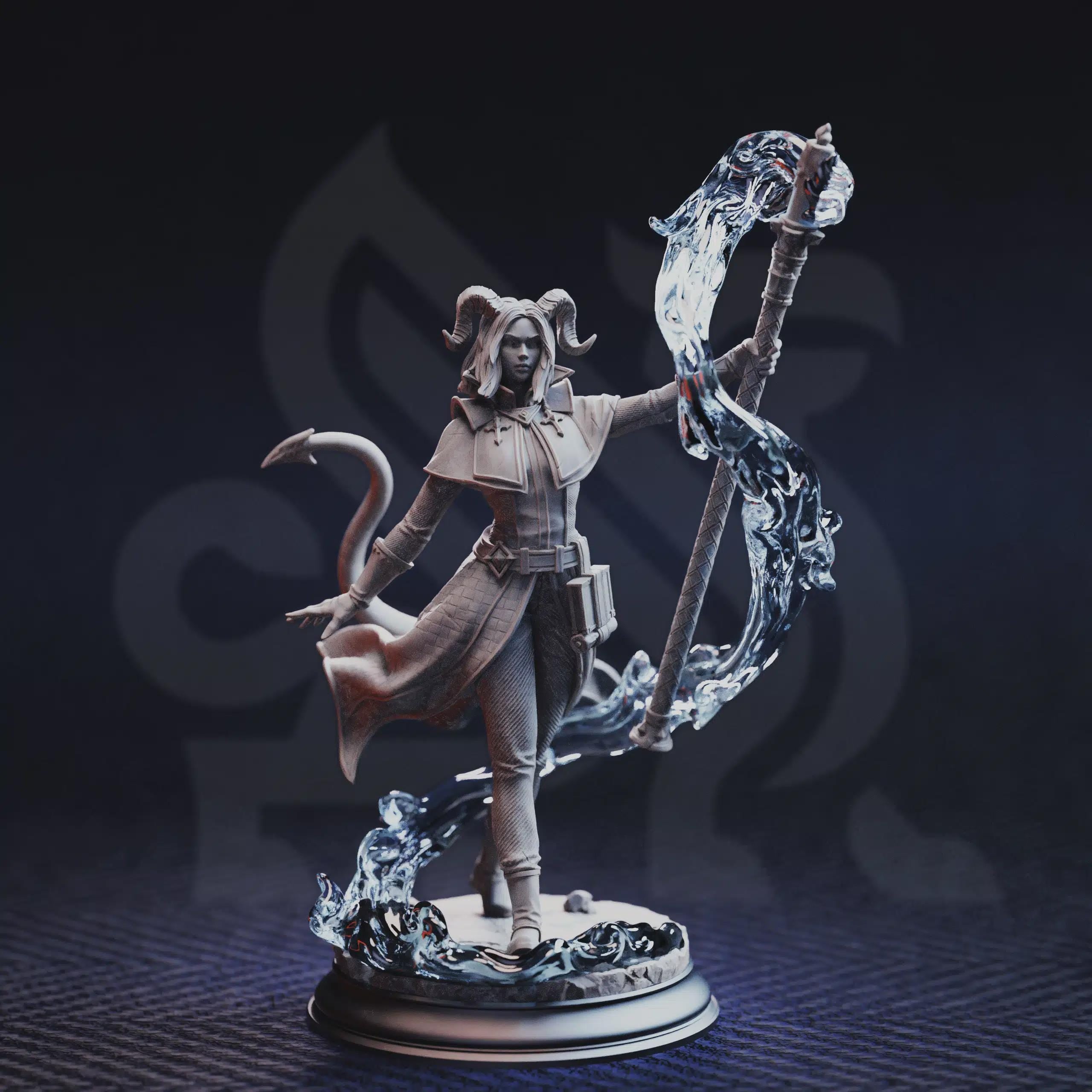 Aria the Faithful – Tiefling Sorceress | Fantasy D&D Miniature | Hero, Villain or NPC, Resin Model