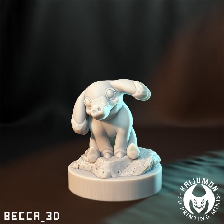 Kaijumon  Phanpy, Donphan, Great Tusk &amp; Iron Treads | Resin Miniatures | Pokémon Kaiju Fusion Collectibles