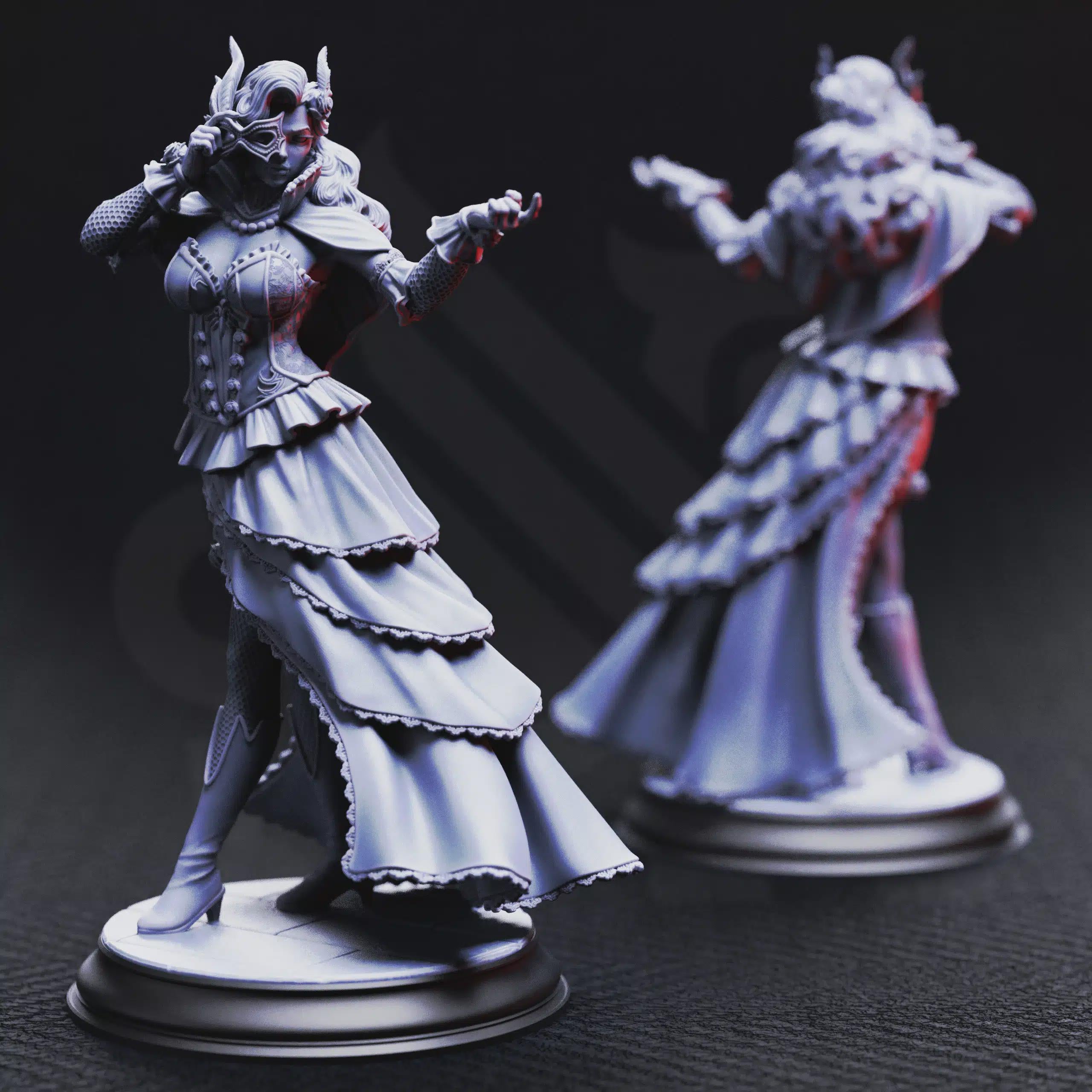 Carmine Duvall – Vampire Courtesan | 32mm/75mm Resin Miniature | Gothic D&D / TTRPG / Painting Collectible