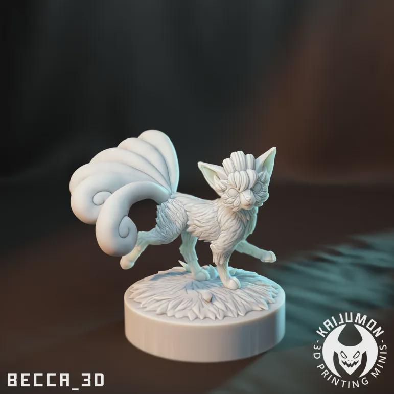 Kaijumon Vulpix and Ninetales | Kanto & Galar Forms | Resin Miniatures | Pokémon Kaiju Fusion Collectibles