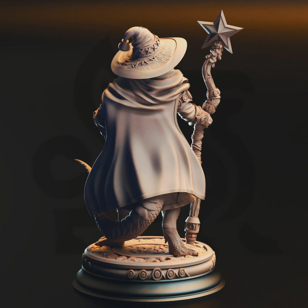 Ozmandi Starborn – Silver Dragonkin Sorcerer | Fantasy D&D Miniature | Hero, Villain or NPC, Resin Model