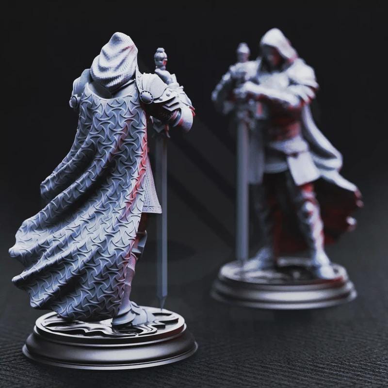 Visage – Faceless Knight | Fantasy D&D Miniature | Hero, Villain or NPC, Resin Model