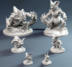 Kaijumon Nidoran Evoloution Line | Resin Miniatures | Pokémon Kaiju Fusion Collectibles