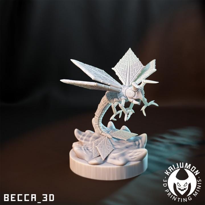 Kaijumon Trapinch, Vibrava & Flygon | Resin Miniatures | Pokémon Kaiju Fusion Collectibles