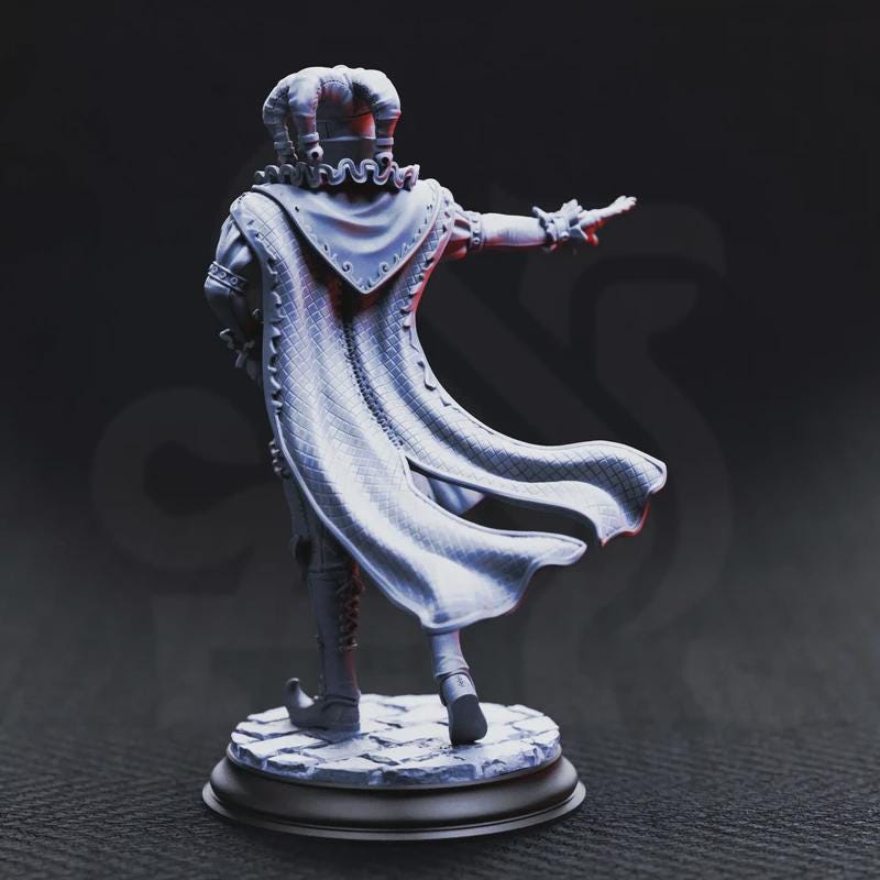 Melancholy – Vampire Jester | Fantasy D&D Miniature | Hero, Villain or NPC, Resin Model