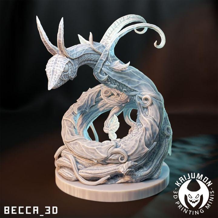 Kaijumon Snivy, Servine & Serperior | Resin Miniatures | Pokémon Kaiju Fusion Collectibles