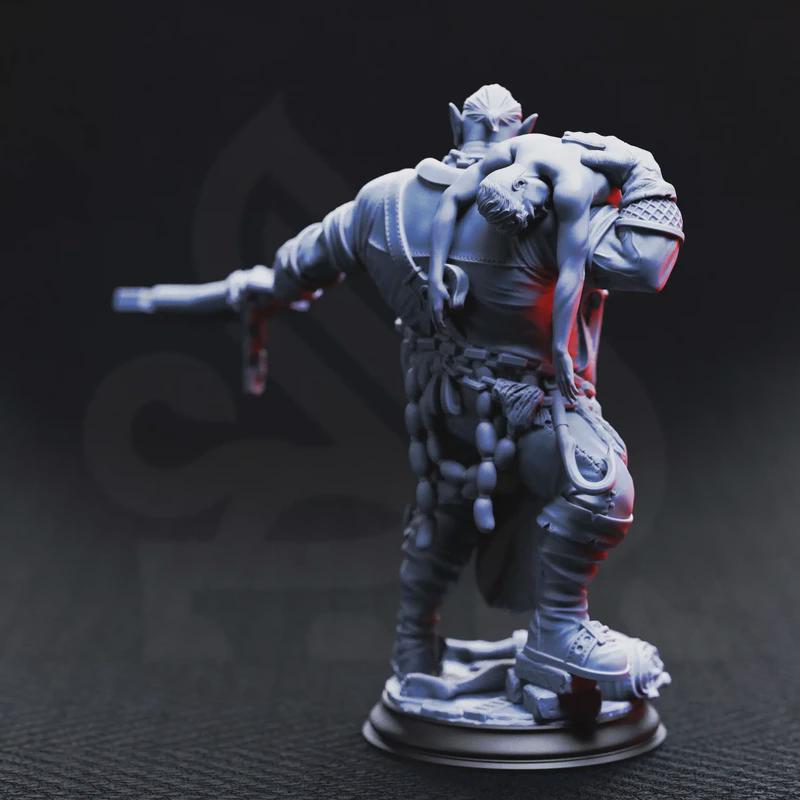 Gunthrak Destraz – Half-Orc Vampire Chef | Fantasy D&D Miniature | Hero, Villain or NPC, Resin Model