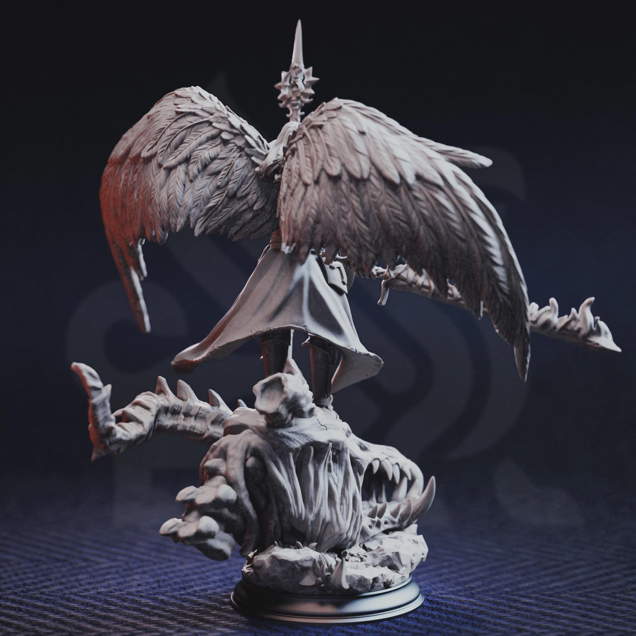 Tyrius the Reborn – Angel of Erdrydion | Fantasy D&D Miniature | Hero, Villain or NPC, Resin Model