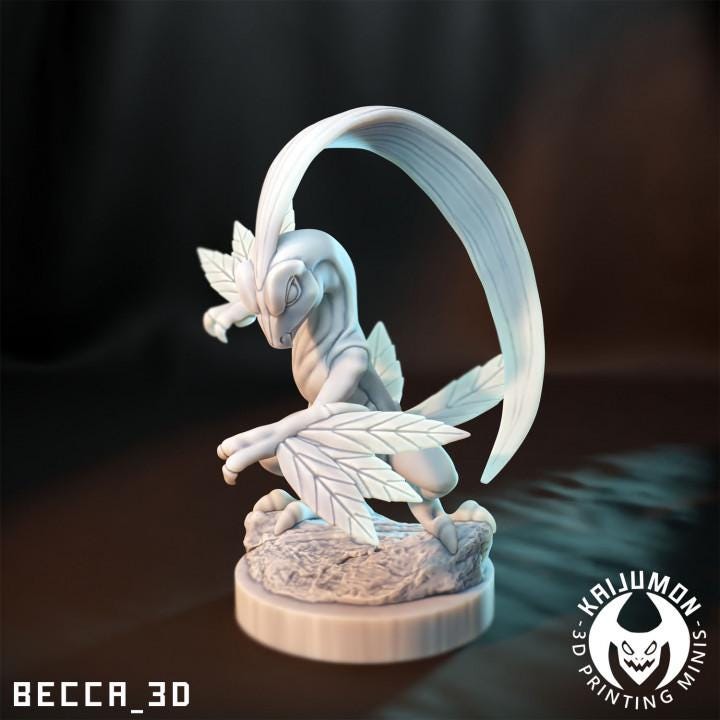 Kaijumon Treeco, Grovyle, Sceptile & Mega Sceptile | Resin Miniatures | Pokémon Kaiju Fusion Collectibles