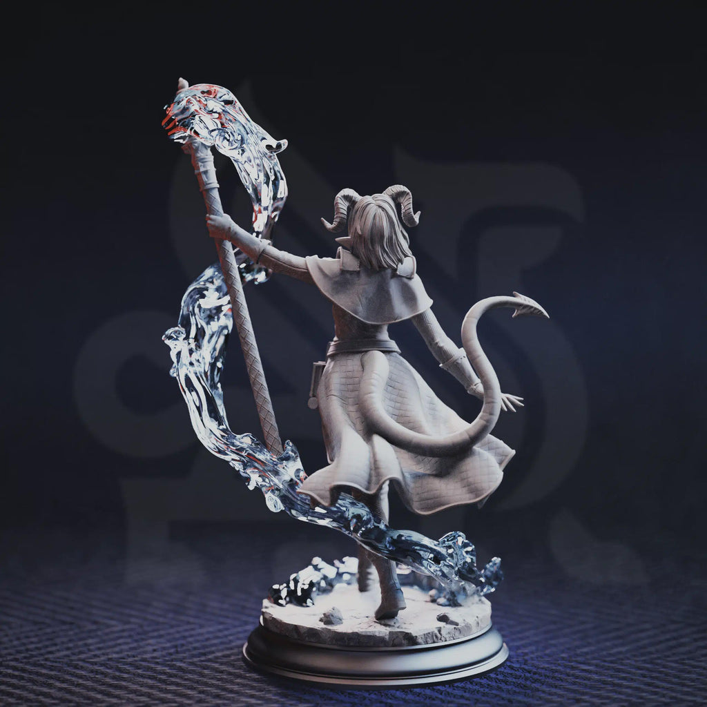 Aria the Faithful – Tiefling Sorceress | Fantasy D&D Miniature | Hero, Villain or NPC, Resin Model