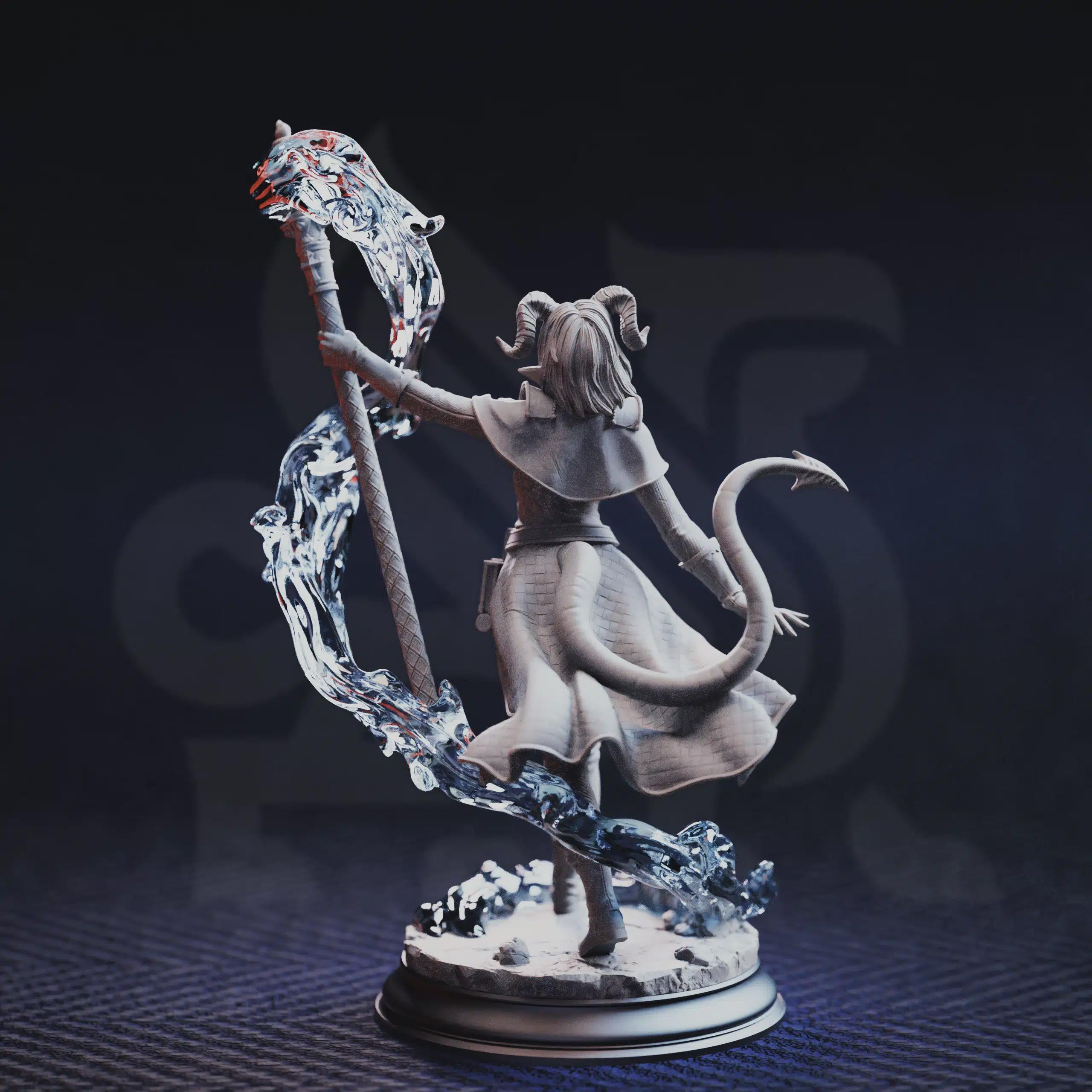 Aria the Faithful – Tiefling Sorceress | Fantasy D&D Miniature | Hero, Villain or NPC, Resin Model