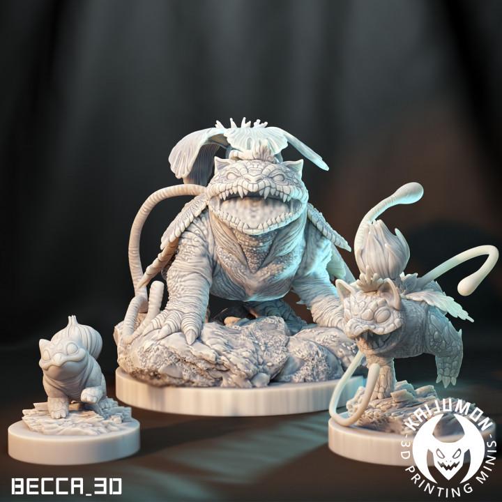 Kaijumon – Bulbasaur, Ivysaur, Venusaur, Mega Venusaur & GMAX Venusaur | Resin Miniatures | Pokémon Kaiju Fusion Collectibles