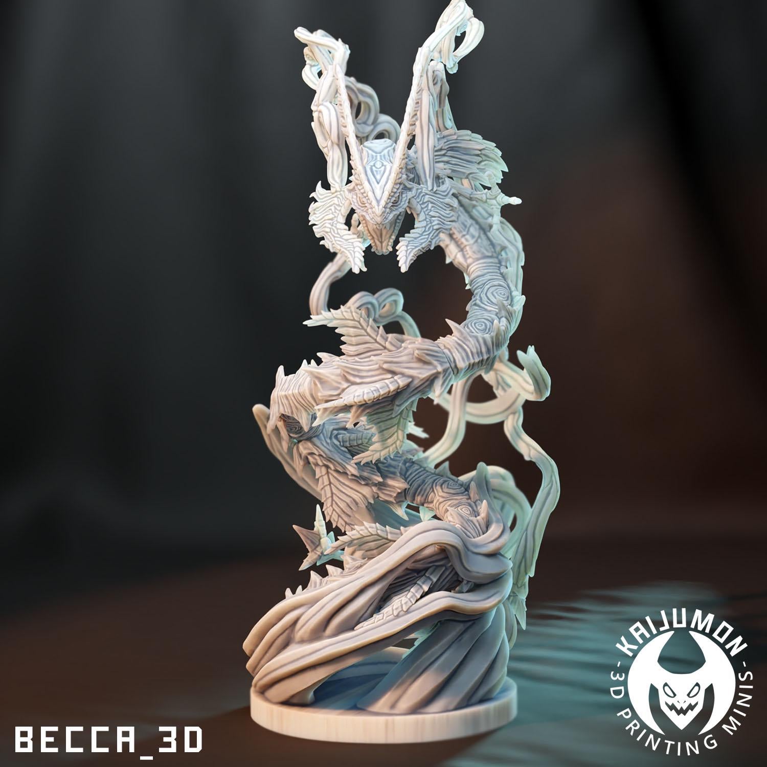 Kaijumon Rayquazza & Mega Rayquazza | Resin Miniatures | Pokémon Kaiju Fusion Collectibles