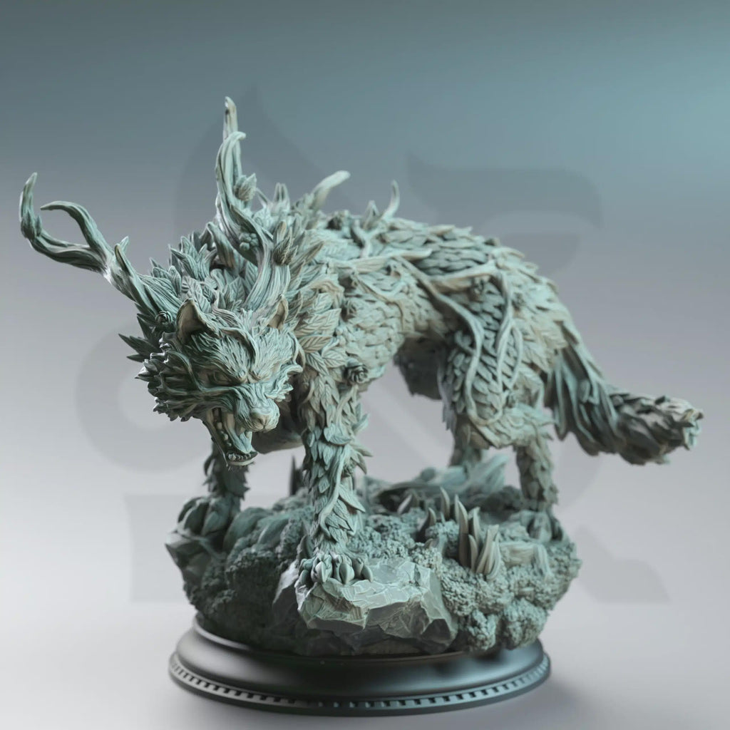Faenror the Fey Touched – Direwolf of the Woods | Fantasy Monster Miniature | D&D Creature, Boss Enemy, Resin Model