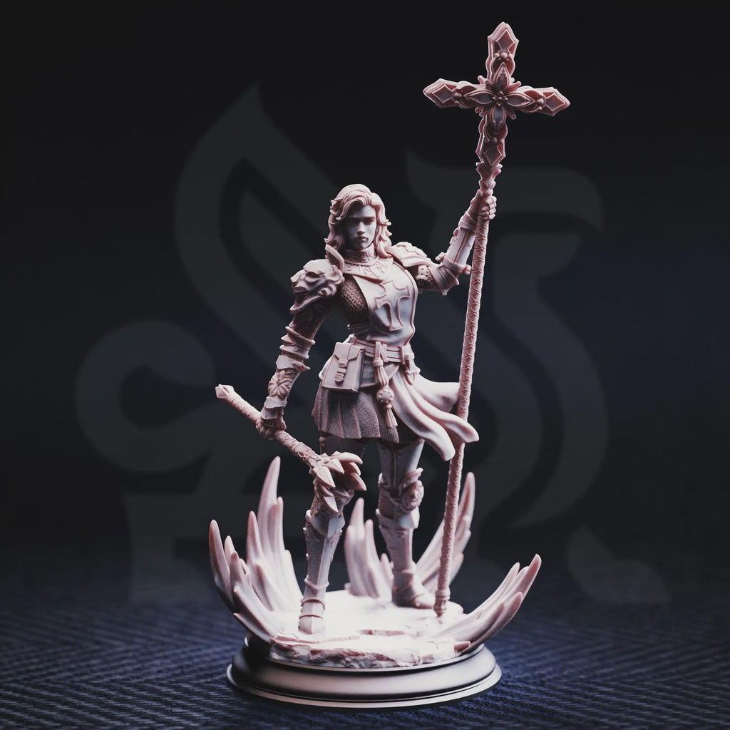 Sara Rosewood – Cleric of Cedhelieth | Fantasy D&D Miniature | Hero, Villain or NPC, Resin Model