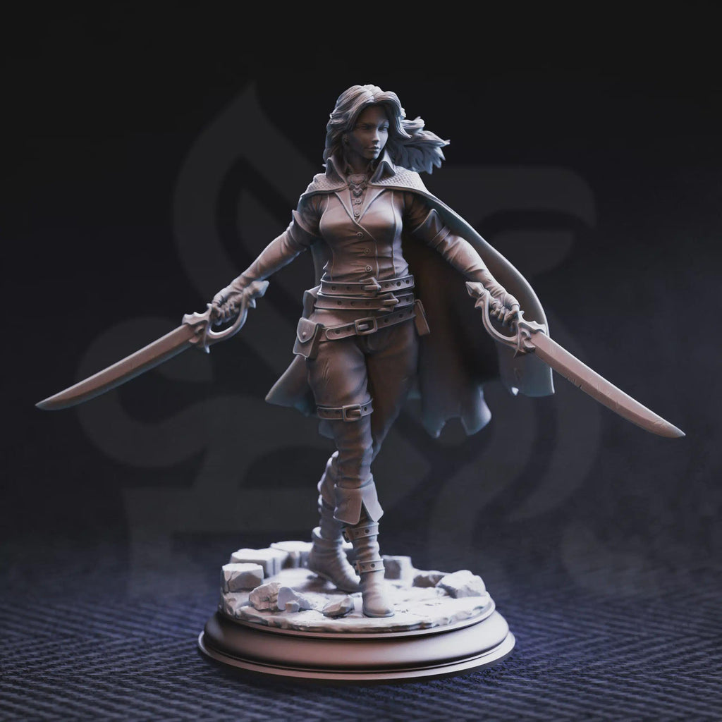Angela “Cat-Eyes” Hardvin - Assassin Miniature | Fantasy D&D Miniature | Hero, Villain or NPC, Resin Model