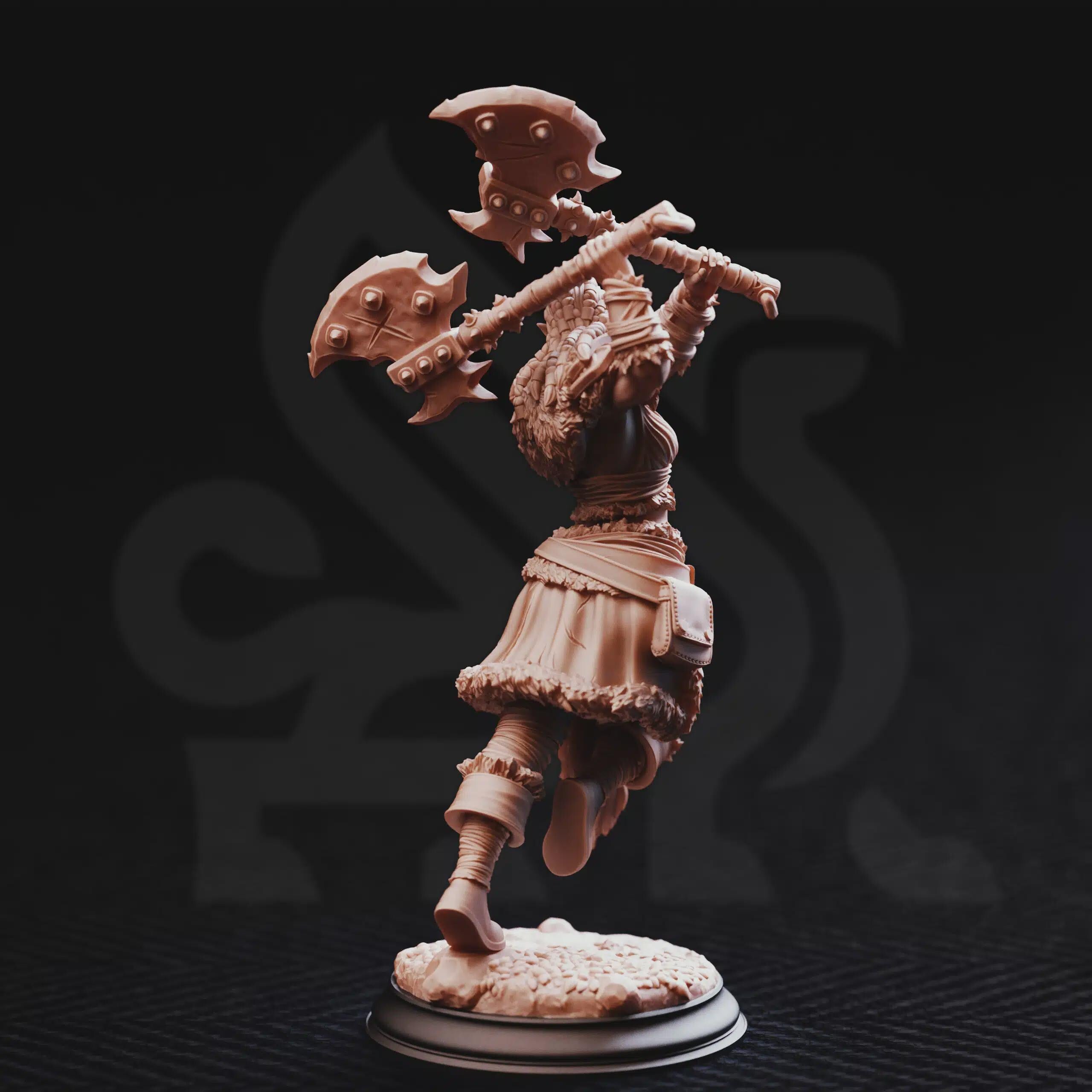 Tekrana of the Bloodfangs – Half-Orc Barbarian | Fantasy D&D Miniature | Hero, Villain or NPC, Resin Model