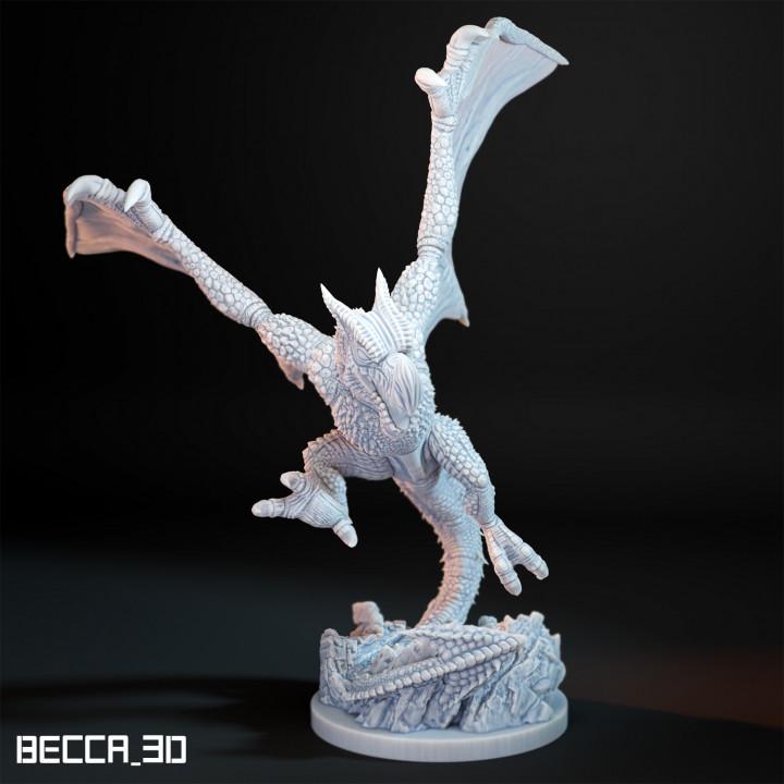 Kaijumon Aerodactyl & Mega Aerodactyl | 3D Resin Printed Figure | Unpainted Miniature for Painting, Display, or TTRPG