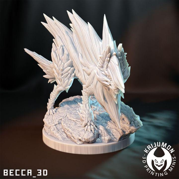 Kaijumon Electrike, Manectric & Mega Manectric | 3D Resin Printed Figures | Unpainted Miniatures for Painting, Display, or TTRPG