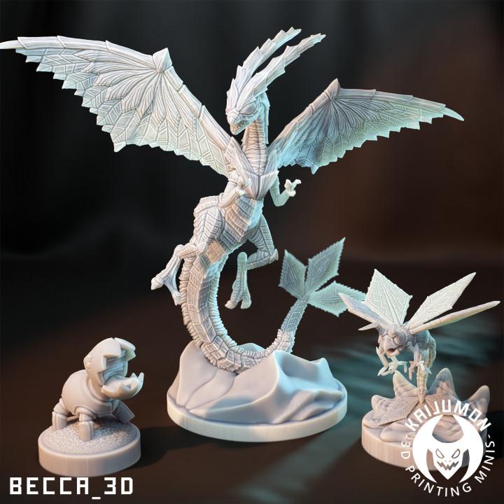 Kaijumon Trapinch, Vibrava & Flygon | Resin Miniatures | Pokémon Kaiju Fusion Collectibles