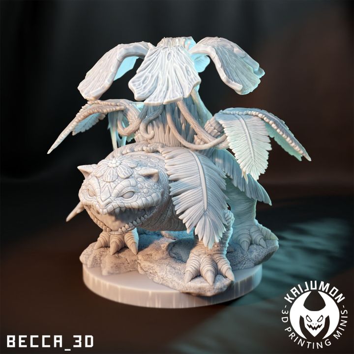 Kaijumon – Bulbasaur, Ivysaur, Venusaur, Mega Venusaur & GMAX Venusaur | Resin Miniatures | Pokémon Kaiju Fusion Collectibles