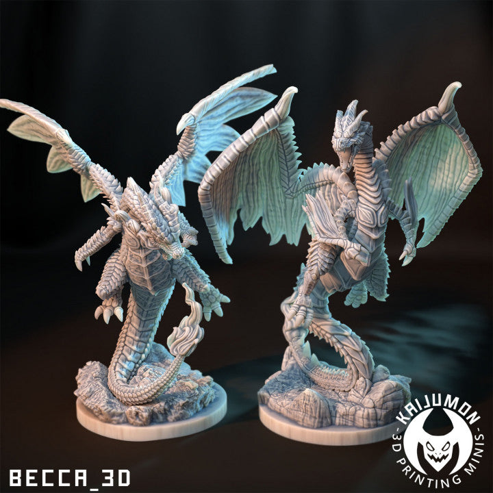 Kaijumon Charmander, Charmeleon, Charizard, GMAX Charizard & Mega Y/X Charizard | Resin Miniatures | Pokémon Kaiju Fusion Collectibles