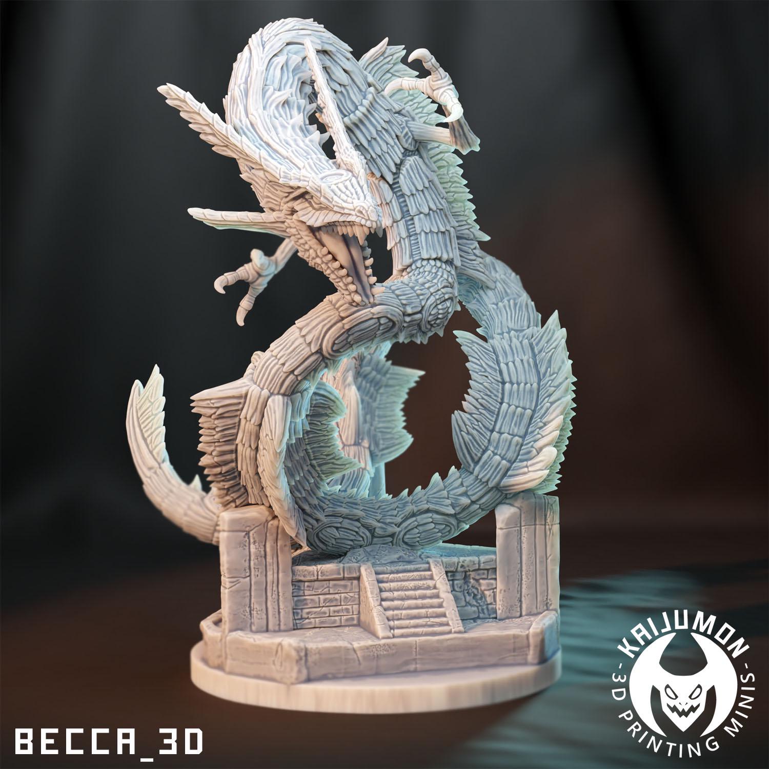 Kaijumon Rayquazza & Mega Rayquazza | Resin Miniatures | Pokémon Kaiju Fusion Collectibles