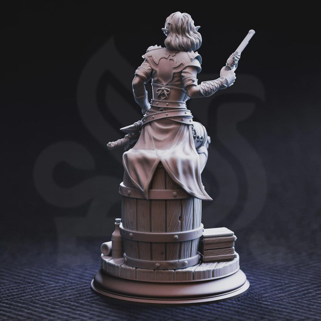 Priscilia “Stix” - Cyber-Limbed Rogue Miniature | Fantasy D&D Miniature | Hero, Villain or NPC, Resin Model