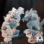Kaijumon – Totodile, Croconaw, Feraligatr & Mega Feraligatr | 3D Resin Printed Figures