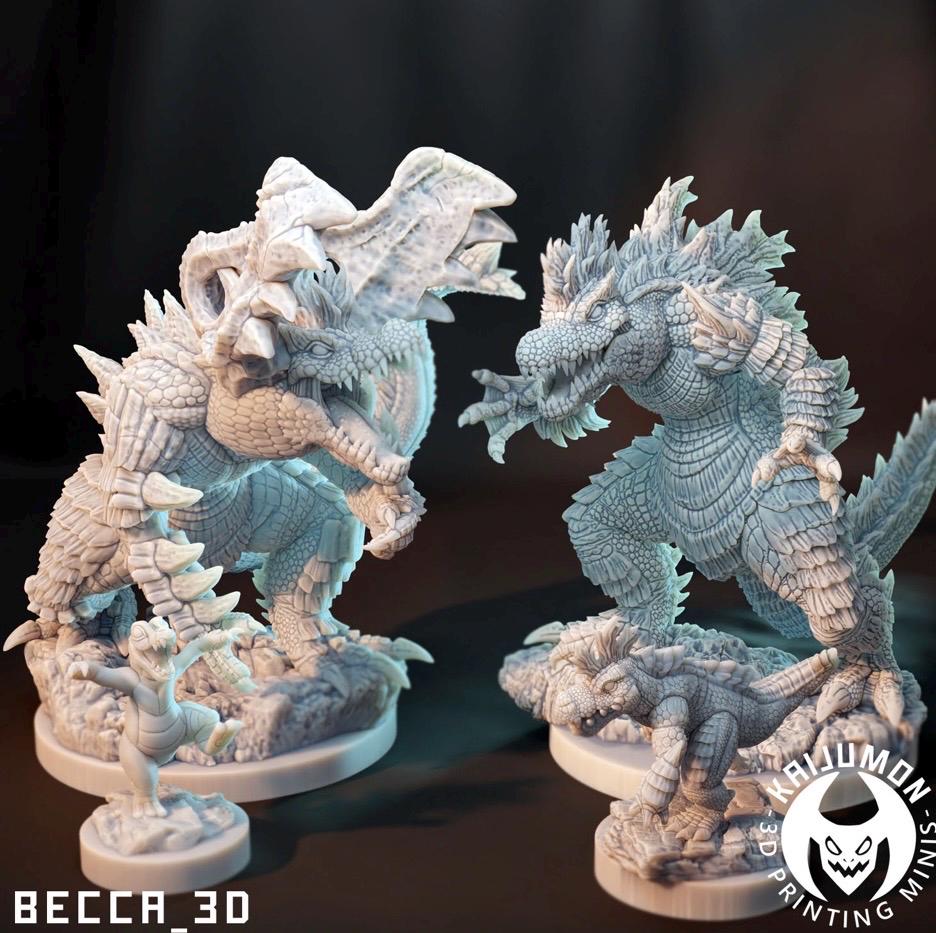Kaijumon – Totodile, Croconaw, Feraligatr & Mega Feraligatr | 3D Resin Printed Figures