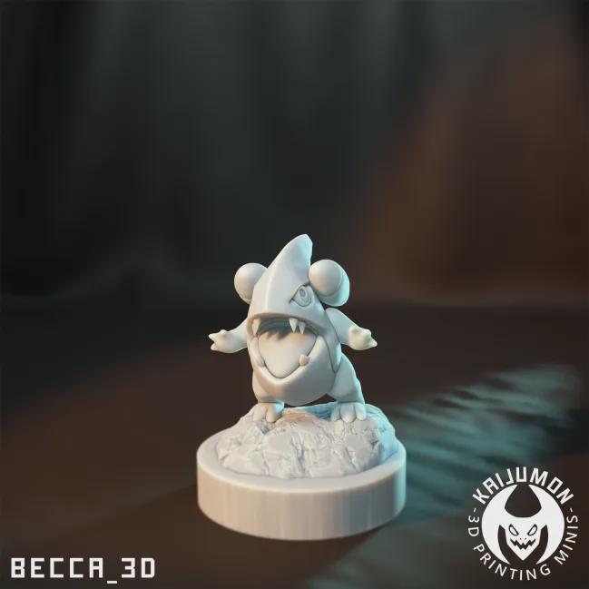 Kaijumon Gible, Gabite & Garchomp  | Resin Miniatures | Pokémon Kaiju Fusion Collectibles