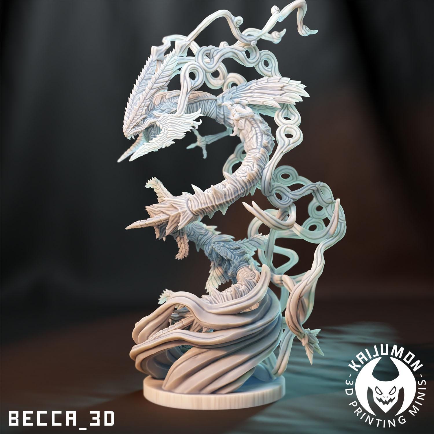 Kaijumon Rayquazza & Mega Rayquazza | Resin Miniatures | Pokémon Kaiju Fusion Collectibles