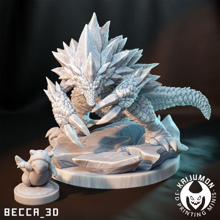 Kaijumon Sandshrew & Sandslash (Kanto and Alolan Forms)  | Resin Miniatures | Pokémon Kaiju Fusion Collectibles
