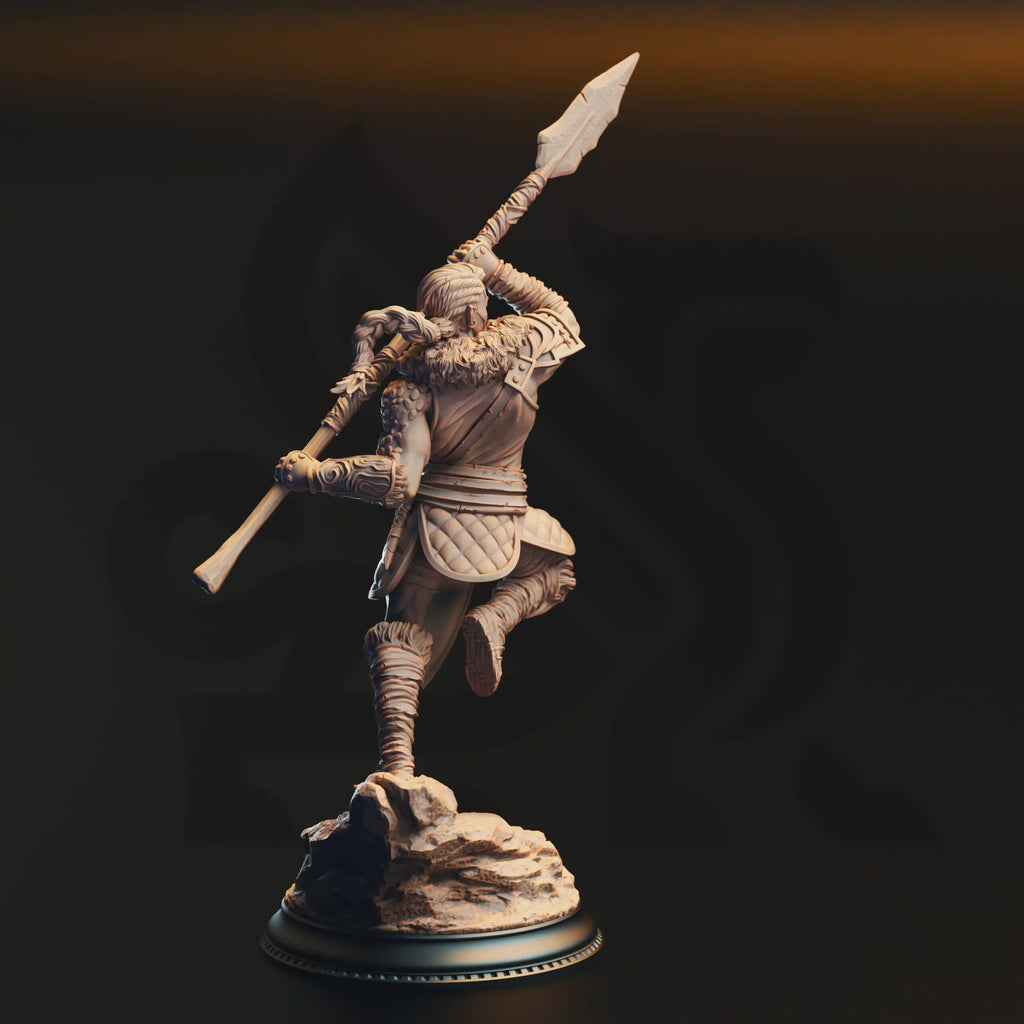 Illyria Spineshatter – Half-Dragon Barbarian | Fantasy D&D Miniature | Hero, Villain or NPC, Resin Model