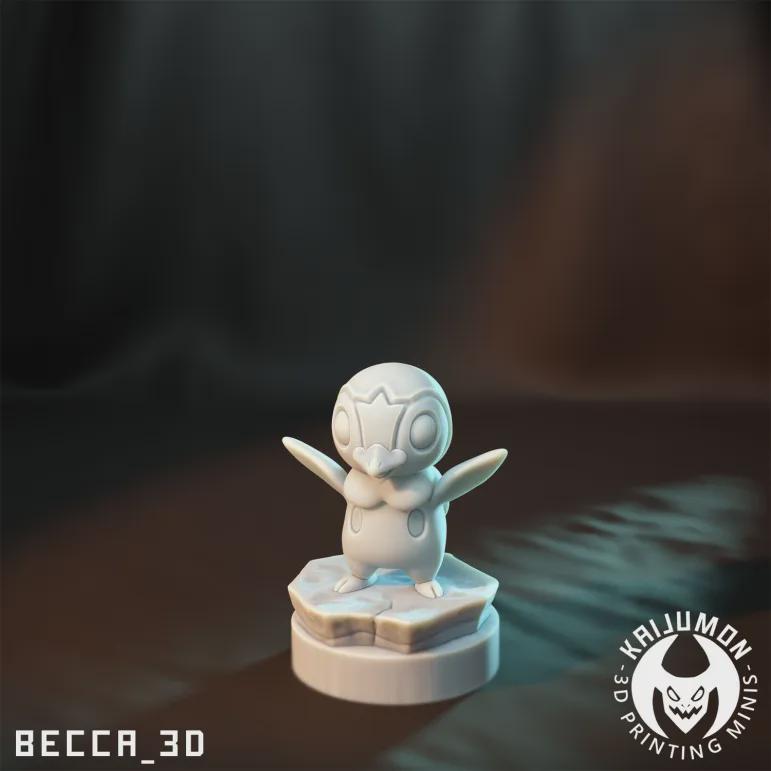 Kaijumon Piplup, Prinplup & Empoleon | Resin Miniatures | Pokémon Kaiju Fusion Collectibles