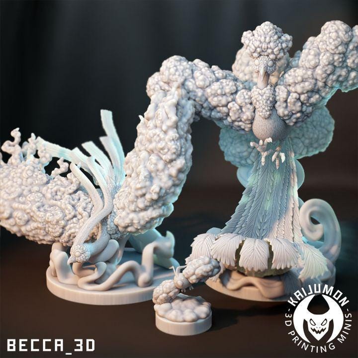 Kaijumon Swablu, Altaria & Mega Altaria | Resin Miniatures | Pokémon Kaiju Fusion Collectibles