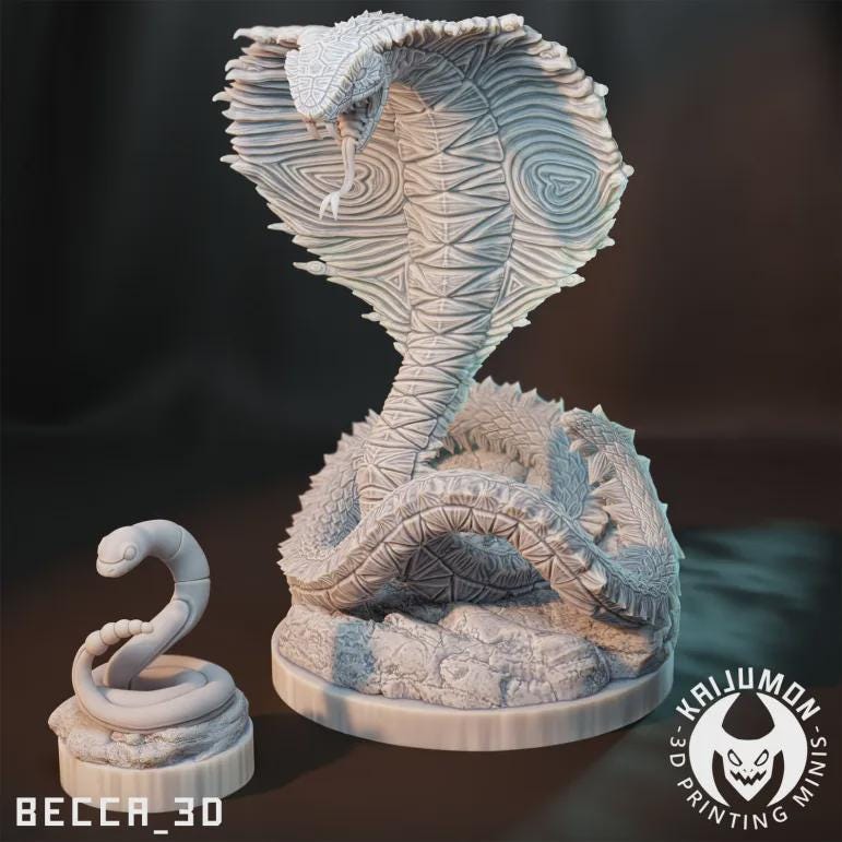 Kaijumon Ekans & Arbok | Resin Miniatures | Pokémon Kaiju Fusion Collectibles