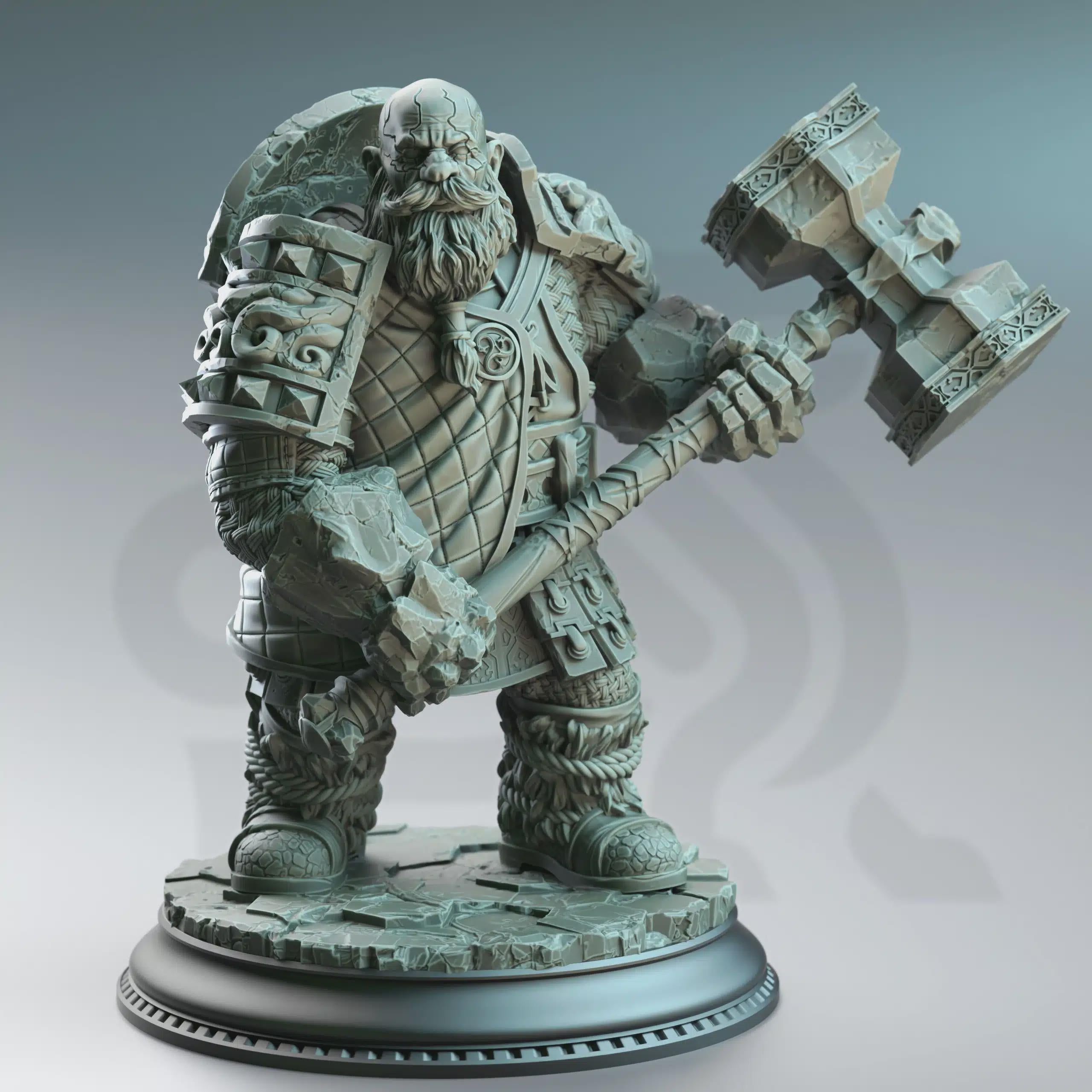 Kilroy of Voksnja – Earth Elemi Dwarf Cleric | Fantasy D&D Miniature | Hero, Villain or NPC, Resin Model