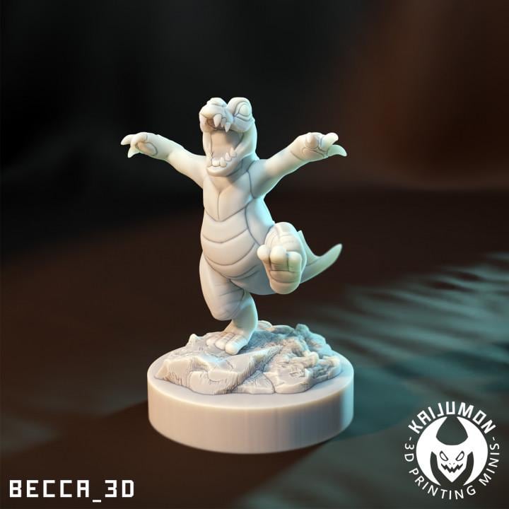 Kaijumon – Totodile, Croconaw, Feraligatr & Mega Feraligatr | 3D Resin Printed Figures