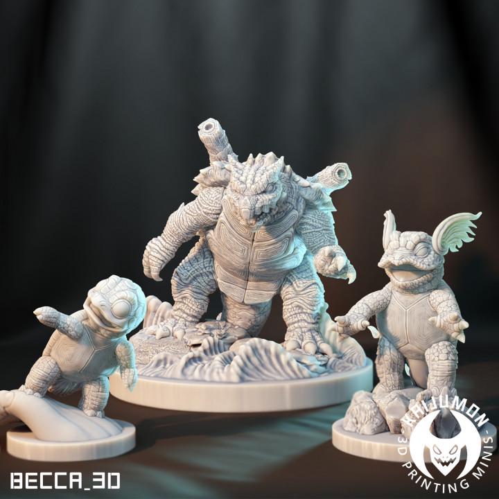 Kaijumon – Squirtle, Wartortle, Blastoise, Mega Blastoise & GMAX Blastoise | Resin Miniatures | Pokémon Kaiju Fusion Collectibles