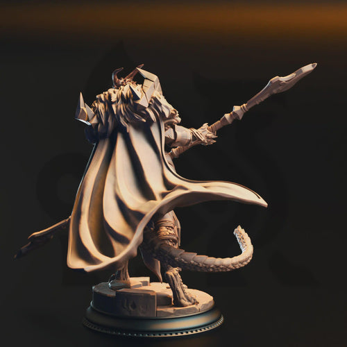 Apokris the Resolute – Silver Dragonkin Paladin | Fantasy D&D Miniature | Hero, Villain or NPC, Resin Model