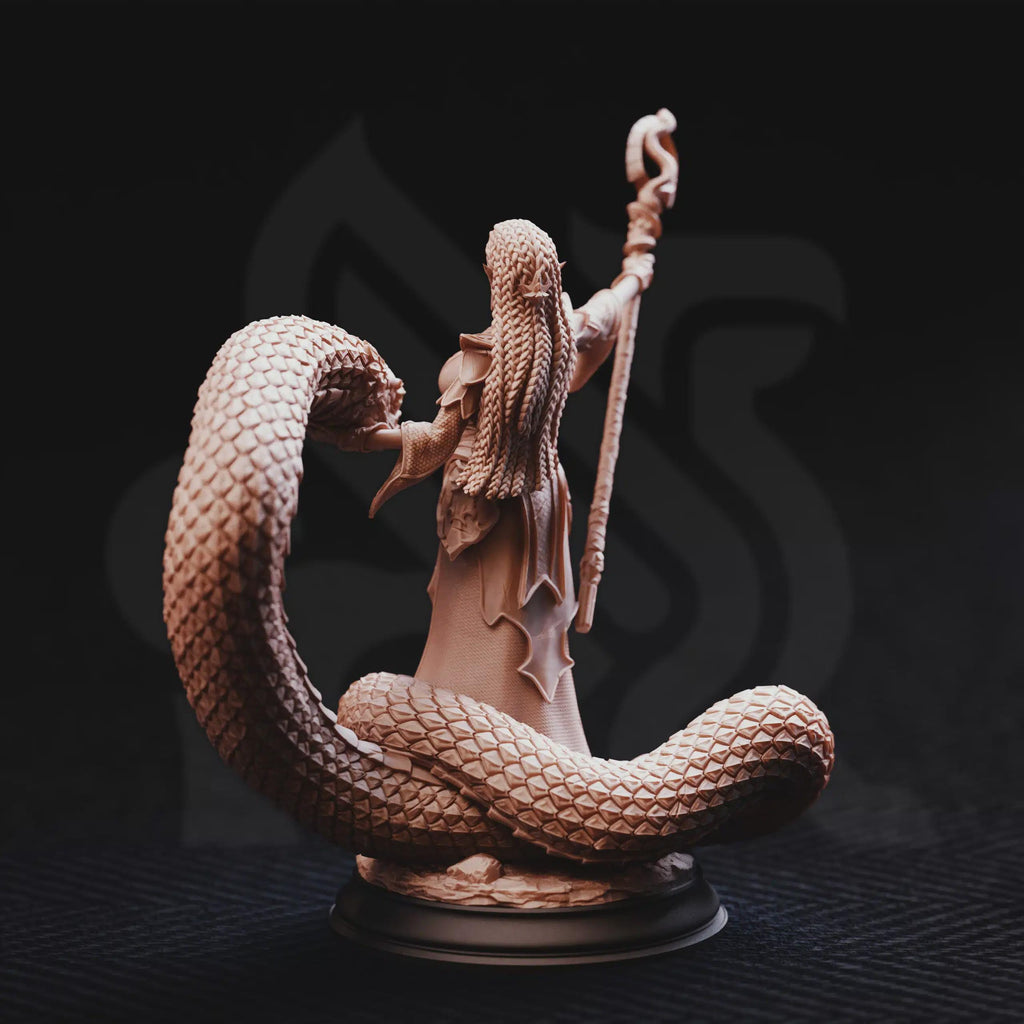 Zarya – Sun Elf Snake Sorceress | Fantasy D&D Miniature | Hero, Villain or NPC, Resin Model