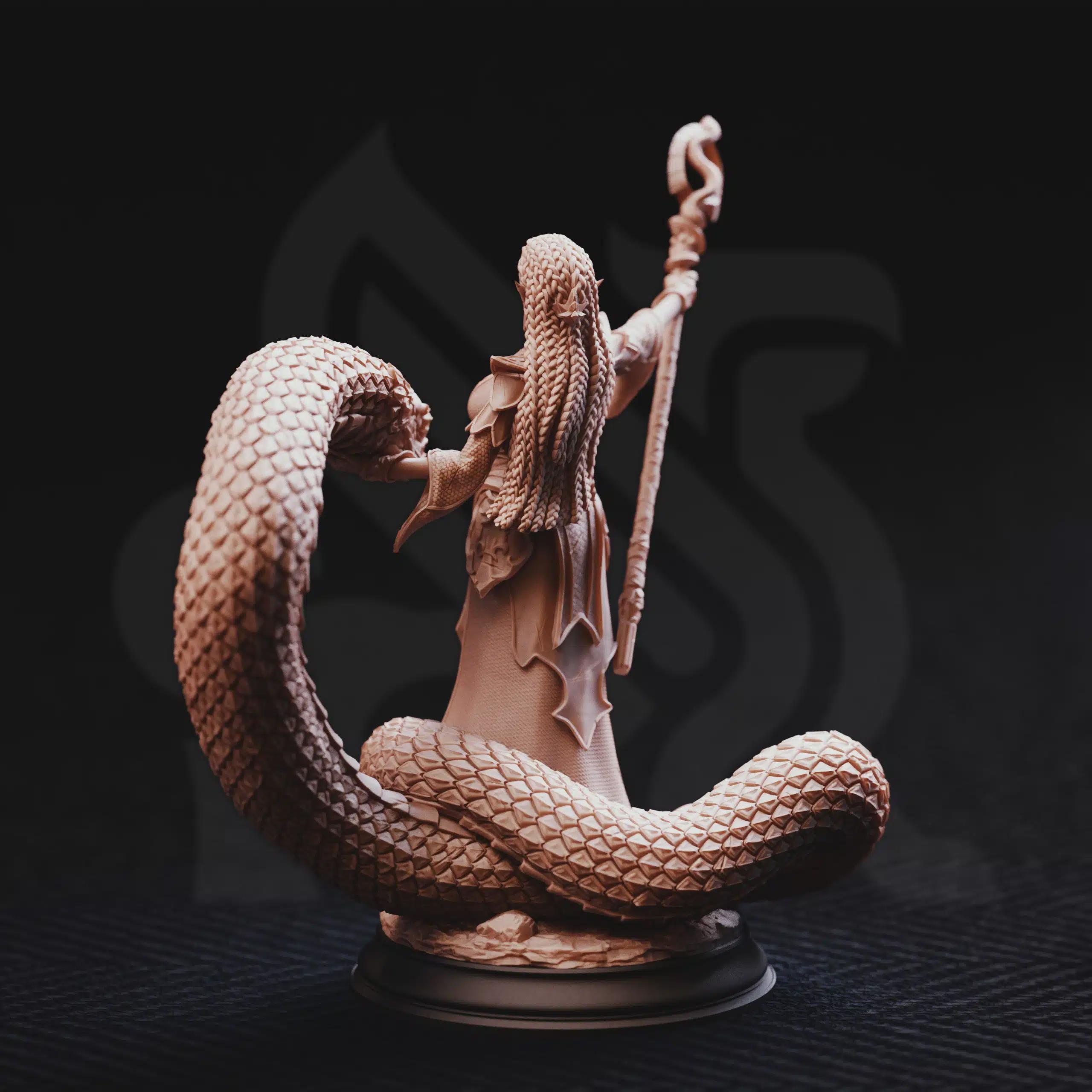 Zarya – Sun Elf Snake Sorceress | Fantasy D&D Miniature | Hero, Villain or NPC, Resin Model