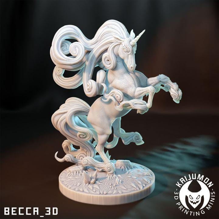 Kaijumon Ponyta & Rapidash (Kanto or Galar) – 3D Resin Printed Figures | Unpainted Miniatures for Painting