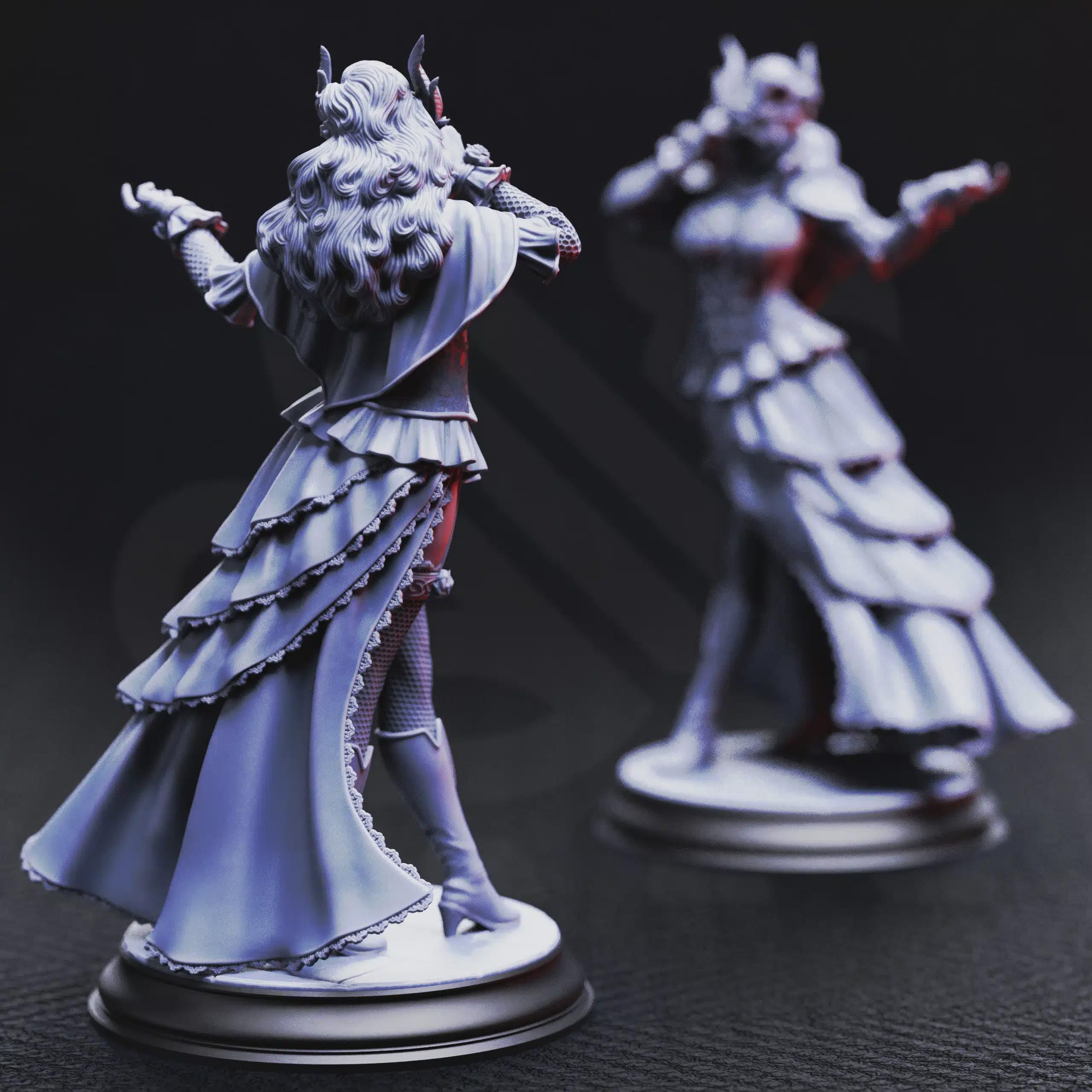 Carmine Duvall – Vampire Courtesan | 32mm/75mm Resin Miniature | Gothic D&D / TTRPG / Painting Collectible