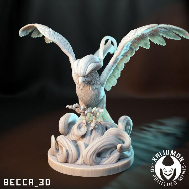 Kaijumon Pidgey, Pidgeotto, Pidgeot & Mega Pidgeot | Resin Miniatures | Pokémon Kaiju Fusion Collectibles