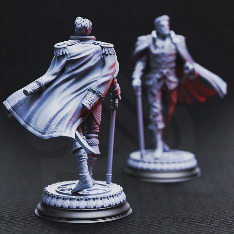 Benoit Blood-Eyes – Vampire General  | Fantasy D&D Miniature | Hero, Villain or NPC, Resin Model