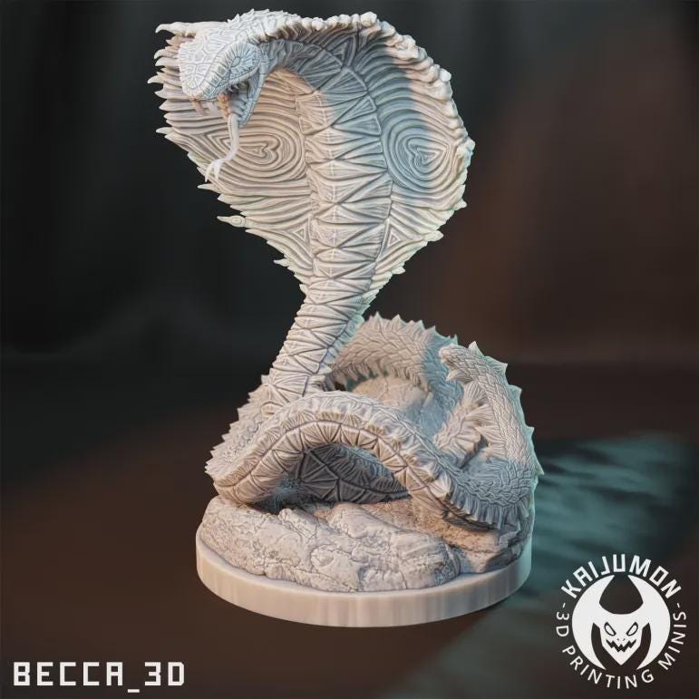 Kaijumon Ekans & Arbok | Resin Miniatures | Pokémon Kaiju Fusion Collectibles