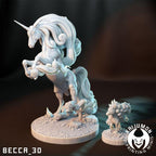 Kaijumon Ponyta & Rapidash (Kanto or Galar) – 3D Resin Printed Figures | Unpainted Miniatures for Painting